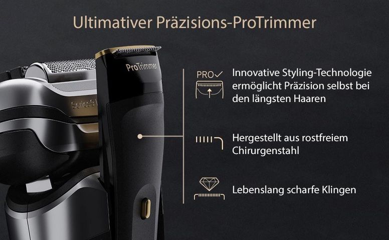Máy Cạo Râu Điện Braun Series 9 Pro+ 9517S Bạc - Công Nghệ Cạo Râu Hiện Đại, Chống Nước, Thời Gian Chạy 60 Phút