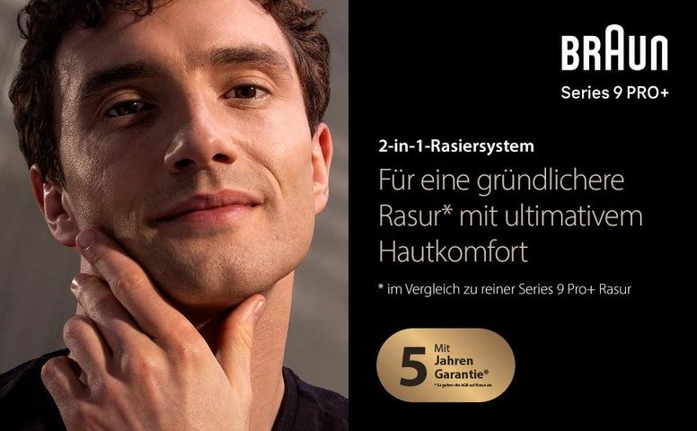 Máy cạo râu Braun Series 9 Pro+ 9597cc - Cạo Râu Sát, Bảo Vệ Da, Chống Nước, Trạm Vệ Sinh 6 Trong 1, Sạc Nhanh, Màu Bạc