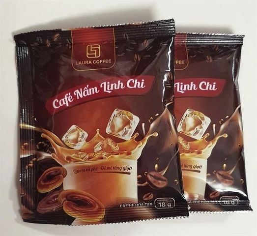 Cà phê nấm Linh chi Laura Coffee Hộp 10 gói - Thức uống thơm ngon hỗ trợ giảm cân và sức khỏe, hương vị béo ngậy từ sữa