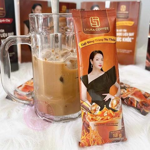 Cà phê Đông trùng Hạ thảo Laura Coffee hộp 10 gói