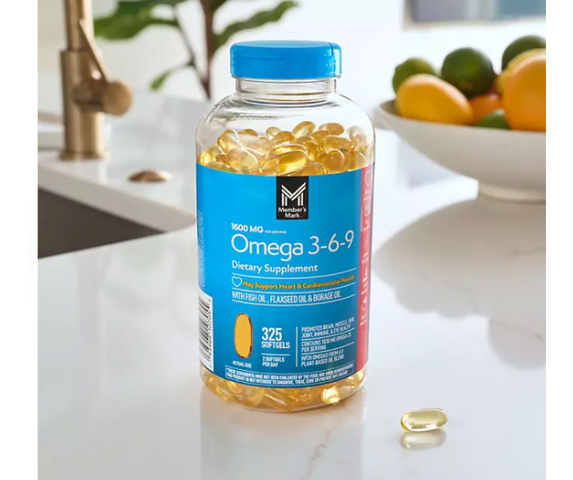 Viên uống dầu cá Omega 3-6-9 Member's Mark Supports Heart Health mẫu mới