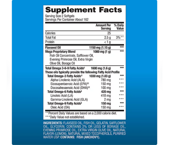 Viên uống dầu cá Omega 3-6-9 Member's Mark Supports Heart Health mẫu mới
