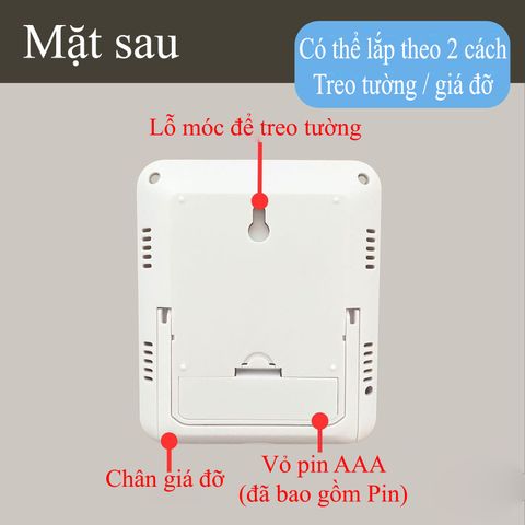 Nhiệt ẩm kế điện tử Hatusoku Nhật Bản với đồng hồ để bàn - Đo nhiệt độ và độ ẩm chính xác, hiển thị khuôn mặt thông minh, thiết kế tiện lợi