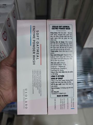 Bột Tẩy Da Chết Usolab Bio Soft Oatmeal Enzyme Powder Wash 50g - Tẩy Tế Bào Chết Thiên Nhiên Cho Da Mịn Màng, Sáng Khỏe, Phù Hợp Da Nhạy Cảm