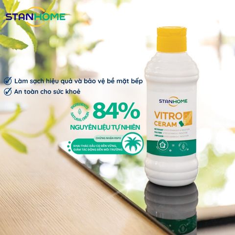 Kem Làm Sạch Bếp Điện Từ & Hồng Ngoại Vitro Ceram 250ml - An Toàn, Chiết Xuất Tự Nhiên, Hiệu Quả Cao