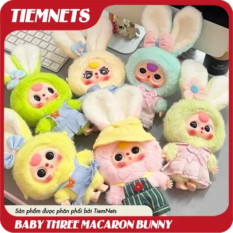 MÔ HÌNH BLIND BOX BABY THREE MACARON CUTE BUNNY - CHÍNH HÃNG DOUMI