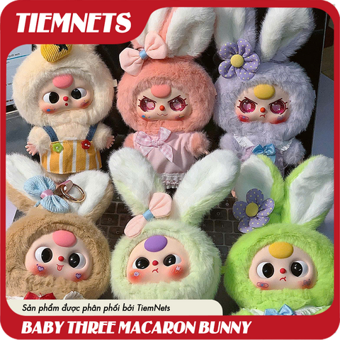 MÔ HÌNH BLIND BOX BABY THREE MACARON CUTE BUNNY - CHÍNH HÃNG DOUMI