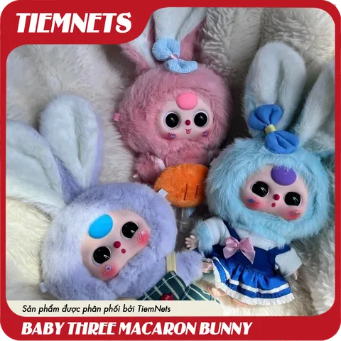 MÔ HÌNH BLIND BOX BABY THREE MACARON CUTE BUNNY - CHÍNH HÃNG DOUMI