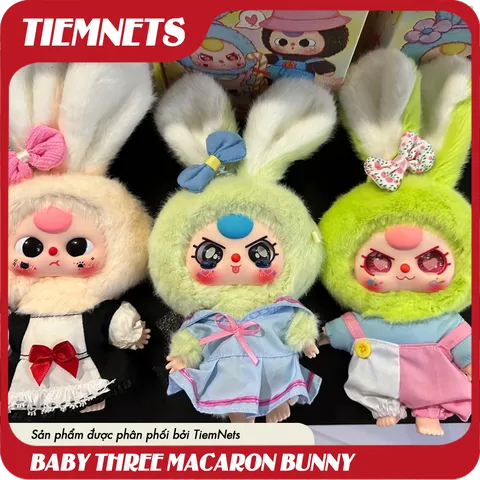 MÔ HÌNH BLIND BOX BABY THREE MACARON CUTE BUNNY - CHÍNH HÃNG DOUMI