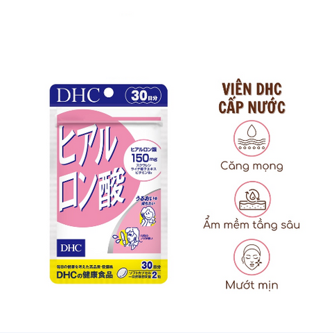 Viên Uống Cấp Nước DHC Hyaluronic Acid 30 Ngày - Thực Phẩm Bổ Sung Dưỡng Ẩm, Giúp Da Căng Mịn và Đàn Hồi
