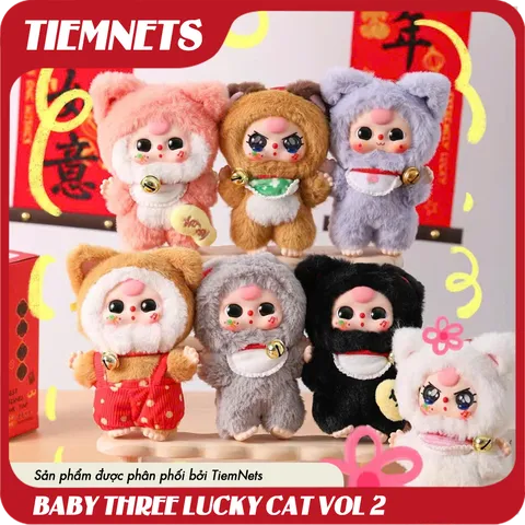 MÔ HÌNH BLIND BOX BABY THREE LUCKY CAT V2 - REALLY LOVE YOU - CHÍNH HÃNG DOUMI
