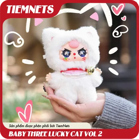 MÔ HÌNH BLIND BOX BABY THREE LUCKY CAT V2 - REALLY LOVE YOU - CHÍNH HÃNG DOUMI