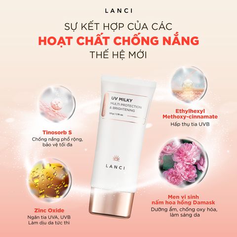 Sữa Chống Nắng Dưỡng Ẩm và Sáng Da LANCI UV Milky 50g