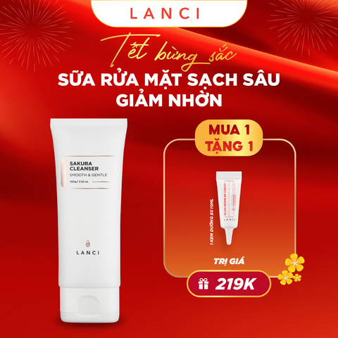 Sữa Rửa Mặt Dịu Nhẹ LANCI Sakura Cleanser 100g