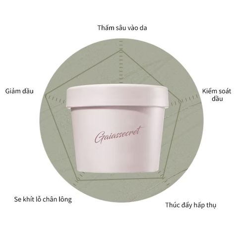 Mặt Nạ Đất Sét Gaia's Secret 100g - Giảm Mụn, Se Khít Lỗ Chân Lông, Dưỡng Ẩm Da Khỏe Mạnh, Chăm Sóc Da Từ Chiết Xuất Nha Đam