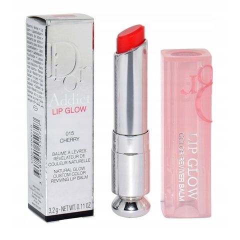 Son Dưỡng Dior Addict Lip Glow 015 Cherry - Thỏi Son Màu Hồng Dâu Dưỡng Ẩm Tự Nhiên Cho Đôi Môi Căng Mọng, Sang Trọng