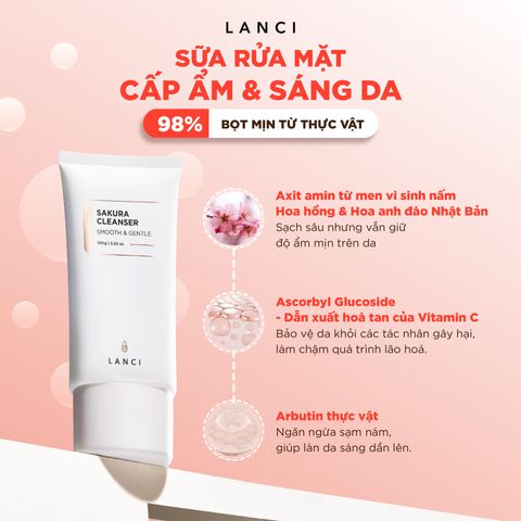 Bộ đôi Sáp tẩy trang 100g và Sữa rửa mặt 100g LANCI làm sạch chuyên sâu cho làn da
