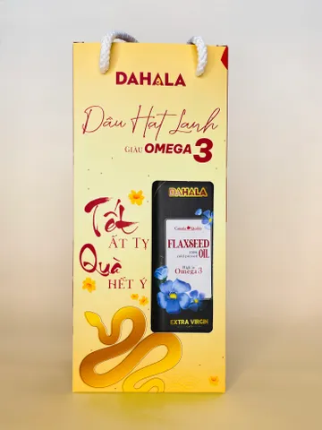 ( Set 02 chai 500ml) Dầu Hạt Lanh Ép Lạnh Dahala 500ML - Giàu Omega 3, 6, 9, Tốt Cho Sức Khỏe, Không Chất Độc, Phù Hợp Với Mọi Lứa Tuổi