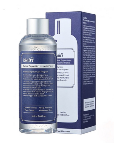 Nước hoa hồng không mùi Klairs Supple Preparation Unscented 180ml.