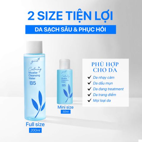 Nước Tẩy Trang B5 GUO - Micellar Cleansing Water Dưỡng Ẩm, Làm Dịu Da Nhạy Cảm, Sạch Sâu (50ml/200ml)