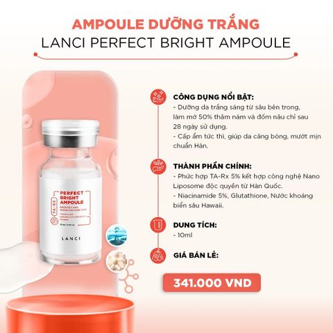 Bộ minikit dưỡng trắng da LANCI phiên bản nâng cấp, túi da du lịch tiện lợi 10ml x6