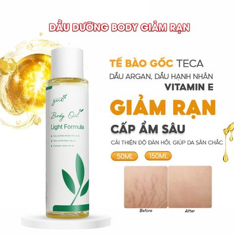 Dầu Dưỡng Da Giảm Rạn Mờ Sẹo Thấm Nhanh GUO Body Light Oil Formula (50ml/150ml)