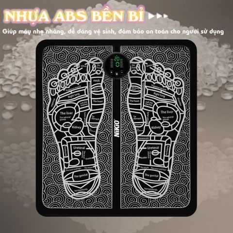 Máy Massage Xung Điện Bàn Chân Nikio NK-106 - Công Nghệ EMS & TENS, 12 Chế Độ, Giảm Đau Mỏi, Cải Thiện Tuần Hoàn Máu, Thiết Kế Tiện Lợi