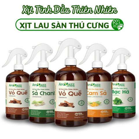 Xịt Lau Sàn Thú Cưng AroMazz 300ml - Khử Mùi Tự Nhiên, Đuổi Muỗi, Dùng Để Vệ Sinh, Nhiều Hương Thơm Từ Tinh Dầu Thiên Nhiên