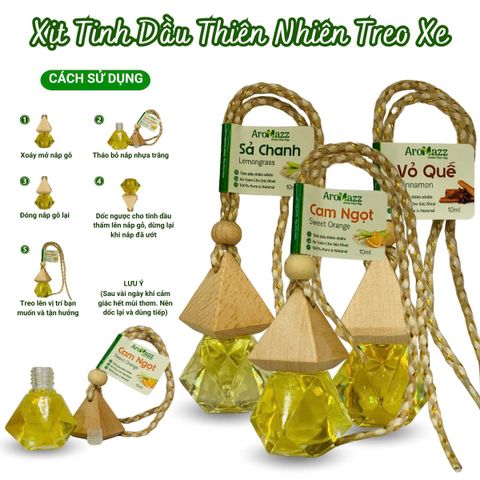 Chai Treo Tinh Dầu Thiên Nhiên AroMazz 10ml - Khử Mùi Xe Hơi, Tủ Quần Áo, Hương Thơm Tự Nhiên, Nâng Cao Không Gian Sống