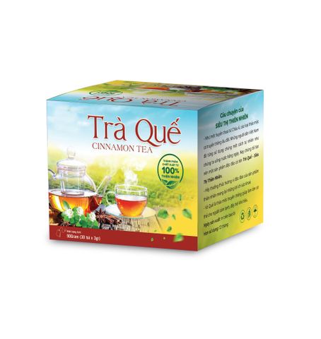 Trà Vỏ Quế Giảm Mụn - Hộp 30 Túi Lọc 3g Thảo Dược Chống Đầy Hơi - Siêu Thị Thiên Nhiên