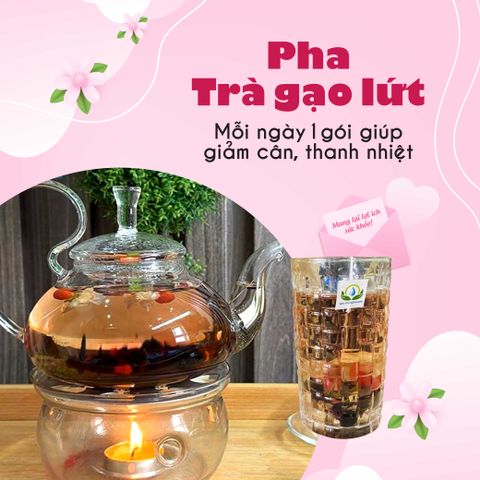 Trà Gạo Lứt Túi Lọc Mix Hoa Nhài & Trái Cây - Hỗ Trợ Giảm Cân & Làm Đẹp Da - Hộp 30 Gói Thảo Mộc Việt Nam