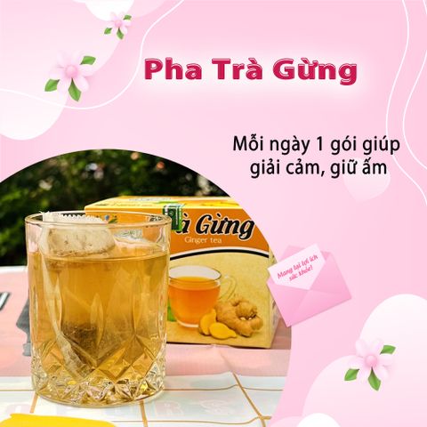 Trà Gừng 30 Túi Lọc x 3g - Giải Cảm, Giảm Ho, Làm Ấm Cơ Thể - Thức Uống Từ Thiên Nhiên, Phù Hợp Cho Mọi Đối Tượng