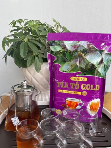 Trà Túi Lọc Tía Tô Gold Gigaherbs 250g - Hỗ Trợ Làm Đẹp Da, Giảm Cảm, Tăng Cường Miễn Dịch