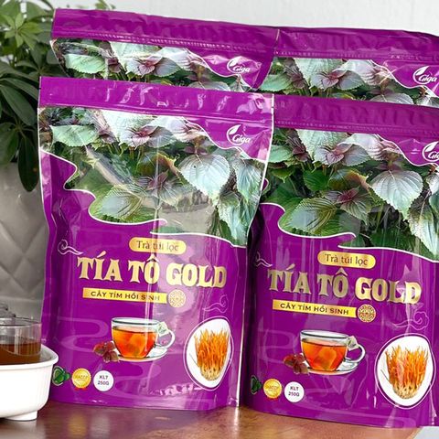 Trà Túi Lọc Tía Tô Gold Gigaherbs 250g - Hỗ Trợ Làm Đẹp Da, Giảm Cảm, Tăng Cường Miễn Dịch