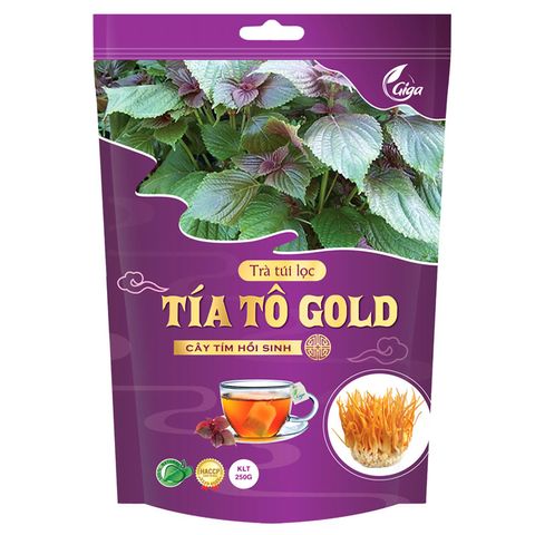 Trà Túi Lọc Tía Tô Gold Gigaherbs 250g - Hỗ Trợ Làm Đẹp Da, Giảm Cảm, Tăng Cường Miễn Dịch