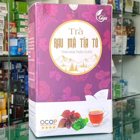 Trà Túi Lọc Rau Má Tía Tô GIGA - Giúp Thanh Nhiệt Mát Gan (Hộp 90 gói)