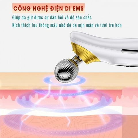 Máy Nâng Cơ Mặt Nikio NK-125 - Thiết Bị Massage Để Tạo Cằm V-Line, Công Nghệ Điện Di EMS Giúp Da Tươi Trẻ, Chống Lão Hóa