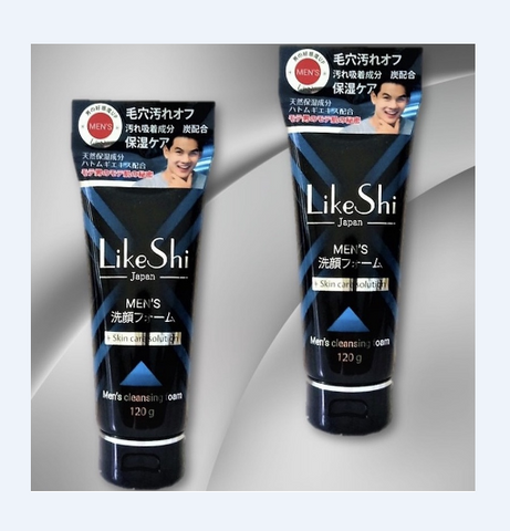 Sữa Rửa Mặt Nam LIKESHI Nhật Bản 120ml - Trắng Da, Sạch Mụn, Than Hoạt Tính, Chăm Sóc Da Nam, Dành Cho Da Mụn, Da Dầu