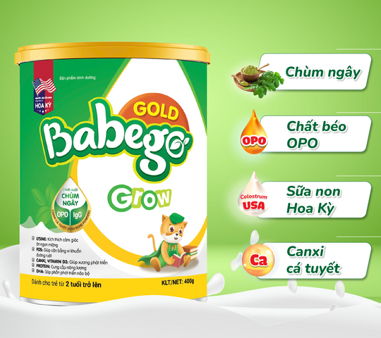 Sữa Babego Gold Giúp Bổ Sung Dinh Dưỡng, Hỗ Trợ Tăng Cân Lon 400g