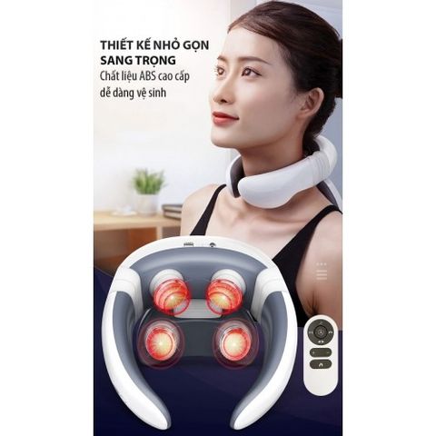 Máy massage cổ gáy xung điện Nikio NK-130 - 4 điện cực, 5 chế độ massage, công nghệ sưởi ấm, giảm đau nhức hiệu quả