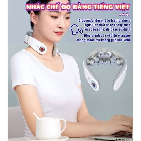 Máy Massage Cổ Xung Điện Nikio NK-131 - 8 Điện Cực, Nhiệt Sưởi, 2 Miếng Dán Điện Tử - Giải Pháp Thư Giãn Tối Ưu cho Cổ và Vai