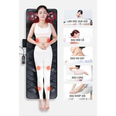 Nệm Massage Toàn Thân Nikio NK-151 Có Gối Massage Cổ - Thiết Bị Chăm Sóc Sức Khỏe Đa Năng Với 10 Động Cơ Rung Và Hồng Ngoại Sưởi Ấm