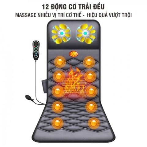 Nệm Massage Toàn Thân Nikio NK-151 Có Gối Massage Cổ - Thiết Bị Chăm Sóc Sức Khỏe Đa Năng Với 10 Động Cơ Rung Và Hồng Ngoại Sưởi Ấm