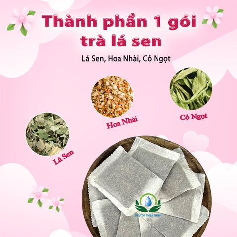 Trà Lá Sen - Hộp 30 Túi Lọc 3g, Giúp Hạ Huyết Áp, Thảo Mộc Tự Nhiên, Dễ Uống, Mát Lành, Phù Hợp Mọi Đối Tượng