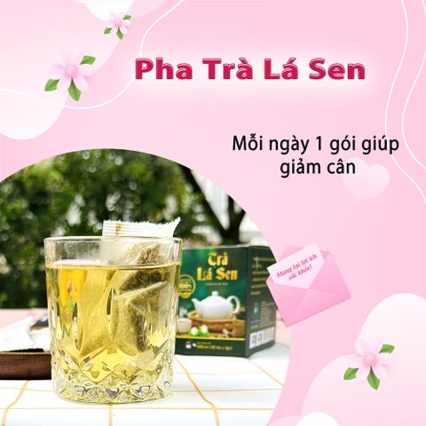 Trà Lá Sen - Hộp 30 Túi Lọc 3g, Giúp Hạ Huyết Áp, Thảo Mộc Tự Nhiên, Dễ Uống, Mát Lành, Phù Hợp Mọi Đối Tượng