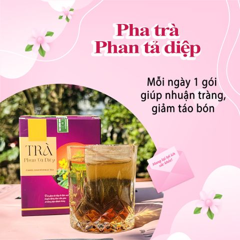 Trà Phan Tả Diệp Giảm Cân - Hộp 30 Túi Lọc 3g Thảo Dược Nhuận Tràng, Tốt Cho Tiêu Hóa, Thức Uống Thiên Nhiên Khỏe Mạnh