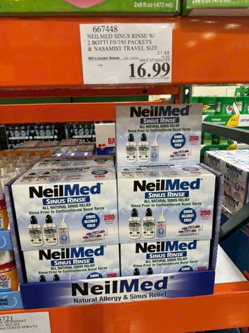 Bộ rửa mũi nước muối NeilMed Sinus Rinse 250 gói - Giải pháp vệ sinh mũi an toàn, hiệu quả, không gây kích ứng, hỗ trợ thông mũi tốt nhất