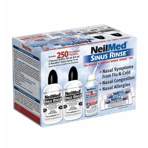 Bộ rửa mũi nước muối NeilMed Sinus Rinse 250 gói - Giải pháp vệ sinh mũi an toàn, hiệu quả, không gây kích ứng, hỗ trợ thông mũi tốt nhất