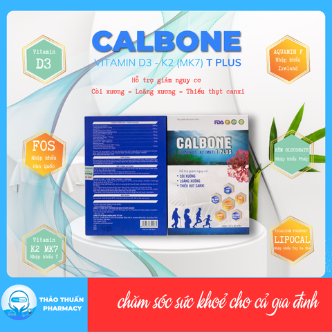 Viên uống bổ sung canxi - CALBONE VITAMIN D3 - K2 (MK7) T PLUS