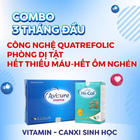 Combo Vitamin Avisure Mama 60 viên & Canxi HiCal 60 viên - Bổ sung sức khỏe thiết yếu cho mẹ bầu và người cần canxi